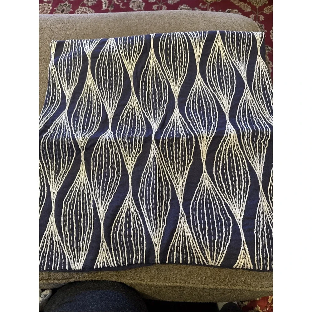 Celerie Chunky Cable Knit Pillow Cover 100% Cotton Navy Blue 20